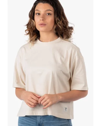Tricou dama,  CL RBK ND Cropped, bej, 100% bumbac, croiala lejera