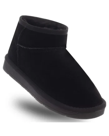 Ghete dama,  piele naturala, negru