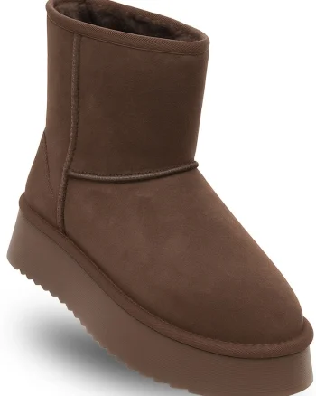 Ghete dama,  SCW421P09/03 TIR PLATFORM, maro, piele naturala, platforma de 4cm