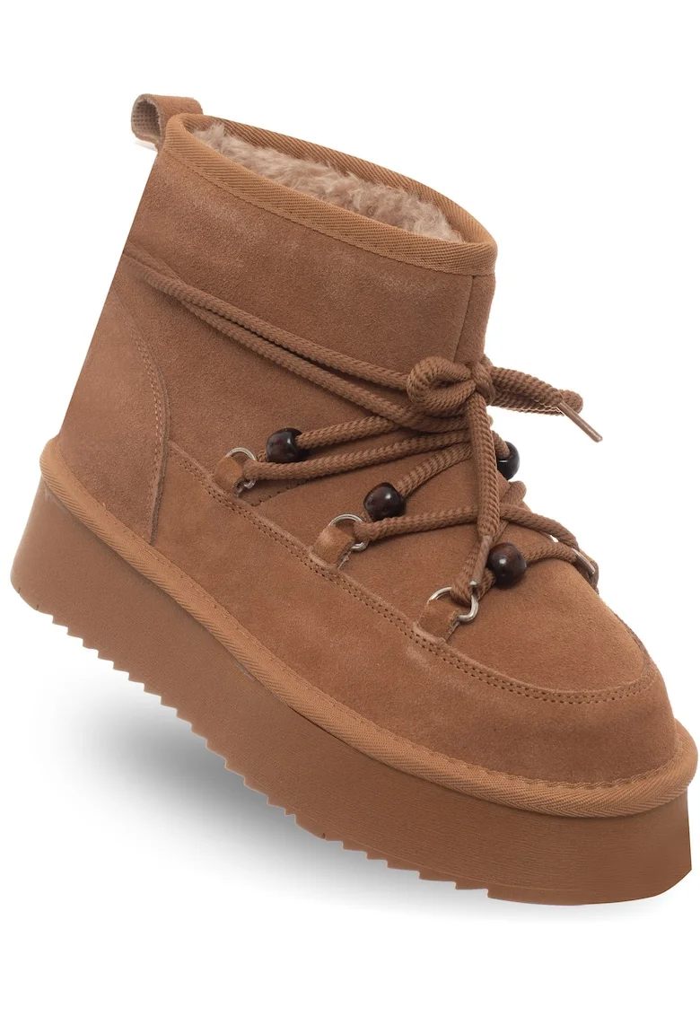 Ghete dama,  model SSW521P72/0 STONES, piele naturala, maro, talpa din spuma