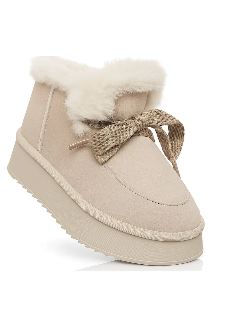 Ghete dama,  SSW521P65/02 CORKY, piele naturala, bej, talpa din spuma