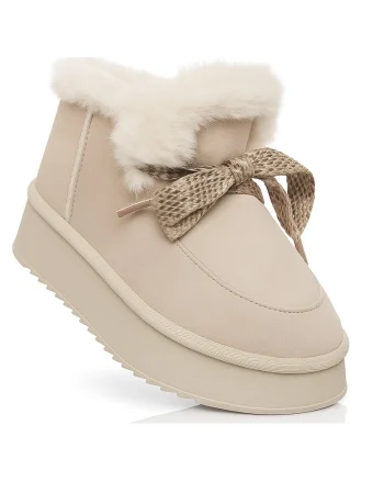 Ghete dama,  SSW521P65/02 CORKY, piele naturala, bej, talpa din spuma