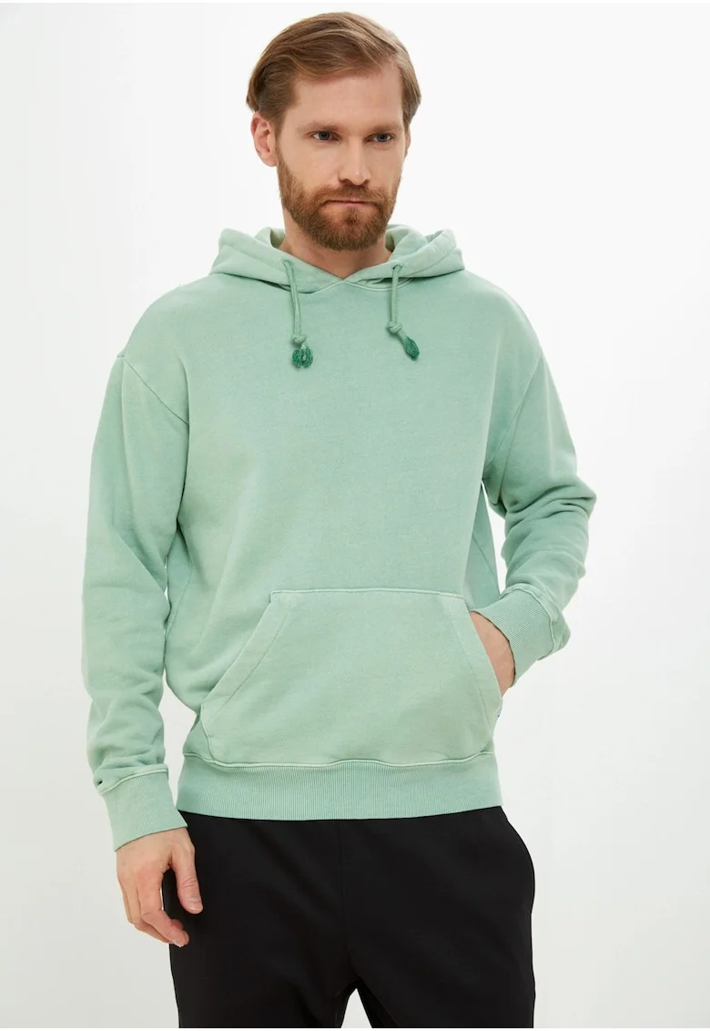 Hanorac barbati,  CL ND HOODIE H54452, verde, bumbac cu elastan, buzunar cangur