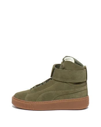 Pantofi sport inalti de piele intoarsa, cu platforma