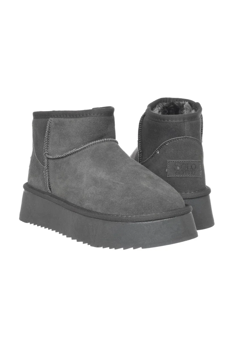 Pantofi dama HUGH Platform piele naturala Gri, Gri