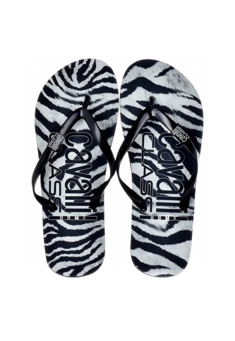 Slapi barbati,  D000789-B001, negru/zebra, utilizare zilnica