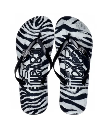 Slapi barbati,  D000789-B001, negru/zebra, utilizare zilnica