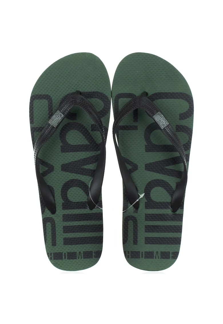 Slapi barbati,  D001075-B001, kaki/negru, utilizare zilnica