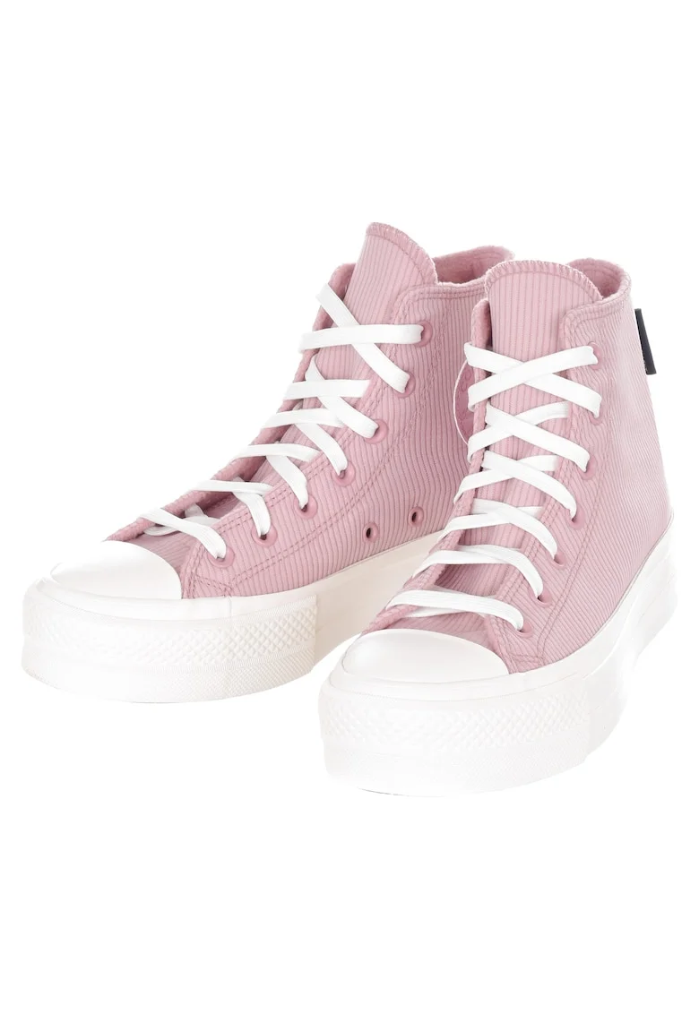 Tenisi dama  Chuck Taylor All Star, cu platforma, textil, roz murdar/alb