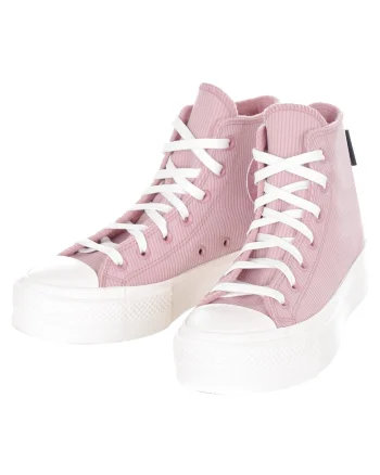 Tenisi dama  Chuck Taylor All Star, cu platforma, textil, roz murdar/alb