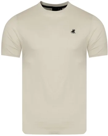 Tricou barbati, U.S. GRAND POLO, model US51601M/0108, bej, 100% bumbac, broderie logo,