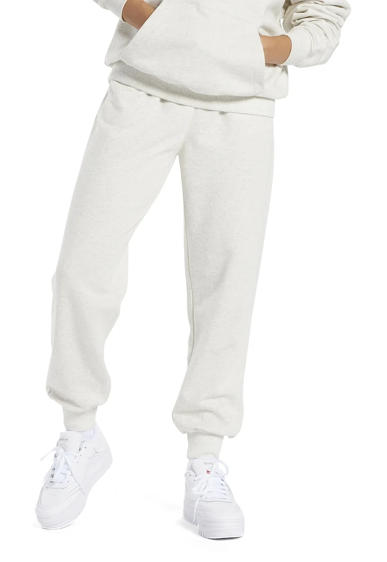 Pantaloni sport lejeri din terry Classics, Alb fildes