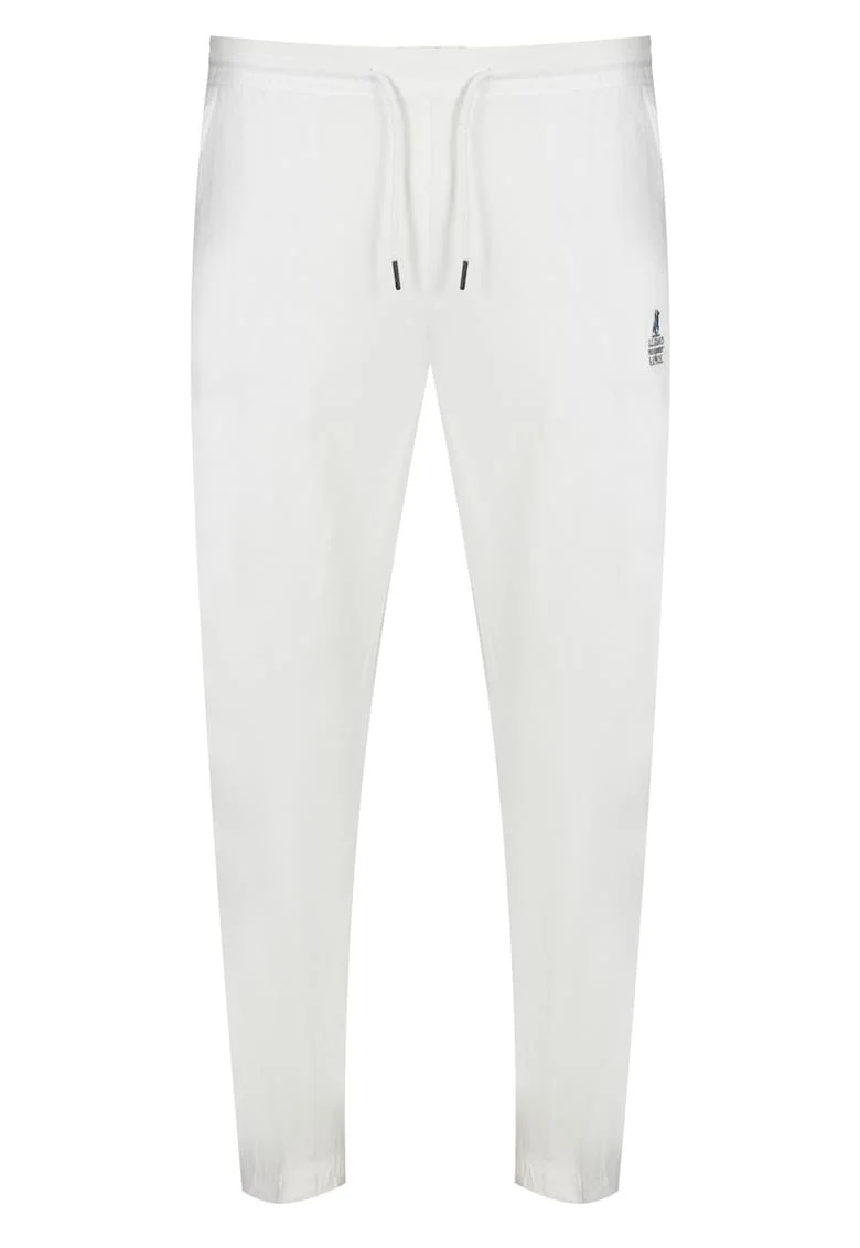 Pantaloni barbati,  Viscoza/Poliester, Alb,
