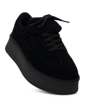 Pantofi dama,  piele naturala/textil, negru