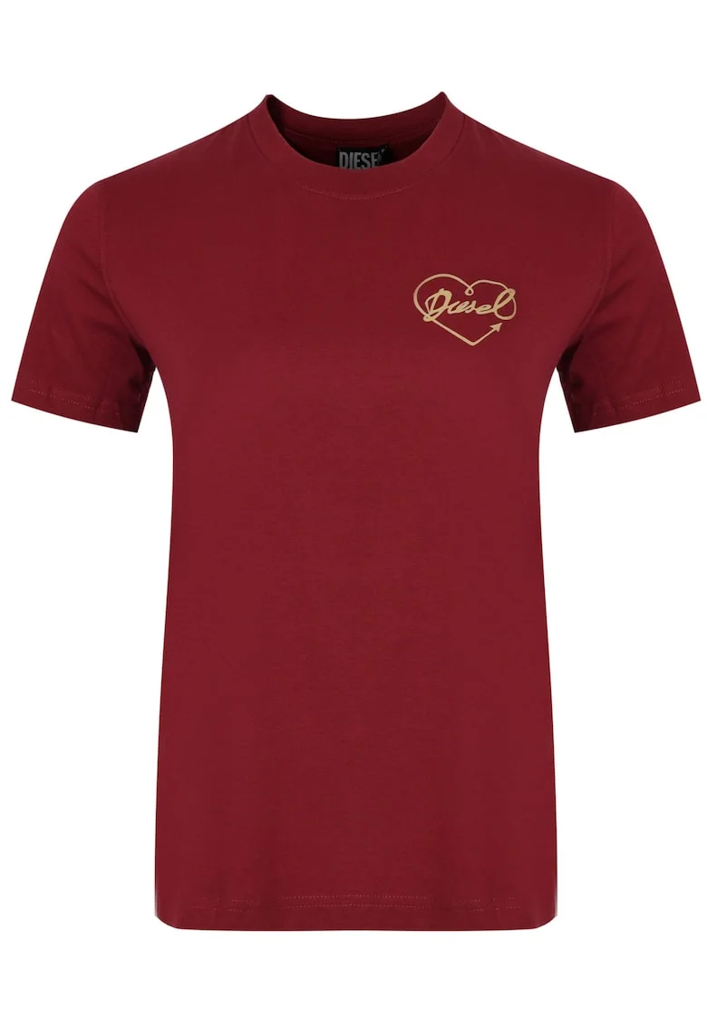 Tricou Dama,  A16984-Rhera-44D, Bordo, 100% Bumbac, Croi Simplu, Decolteu Rotund, Confortabile, de inalta calitate, ideale pentru uz zilnic, Maroon