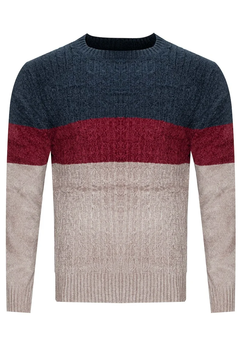 Pulover barbati,  S8663, bleumarin-bordo-bej, Multicolor
