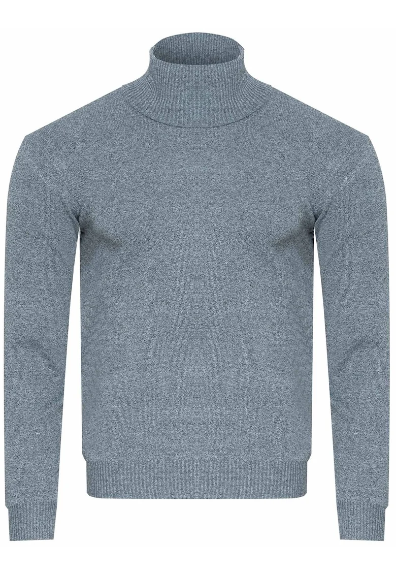 Pulover barbati,  S8526, guler rulat, gri deschis, fabrica originala