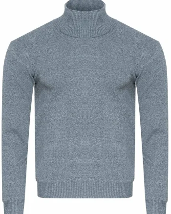 Pulover barbati,  S8526, guler rulat, gri deschis, fabrica originala