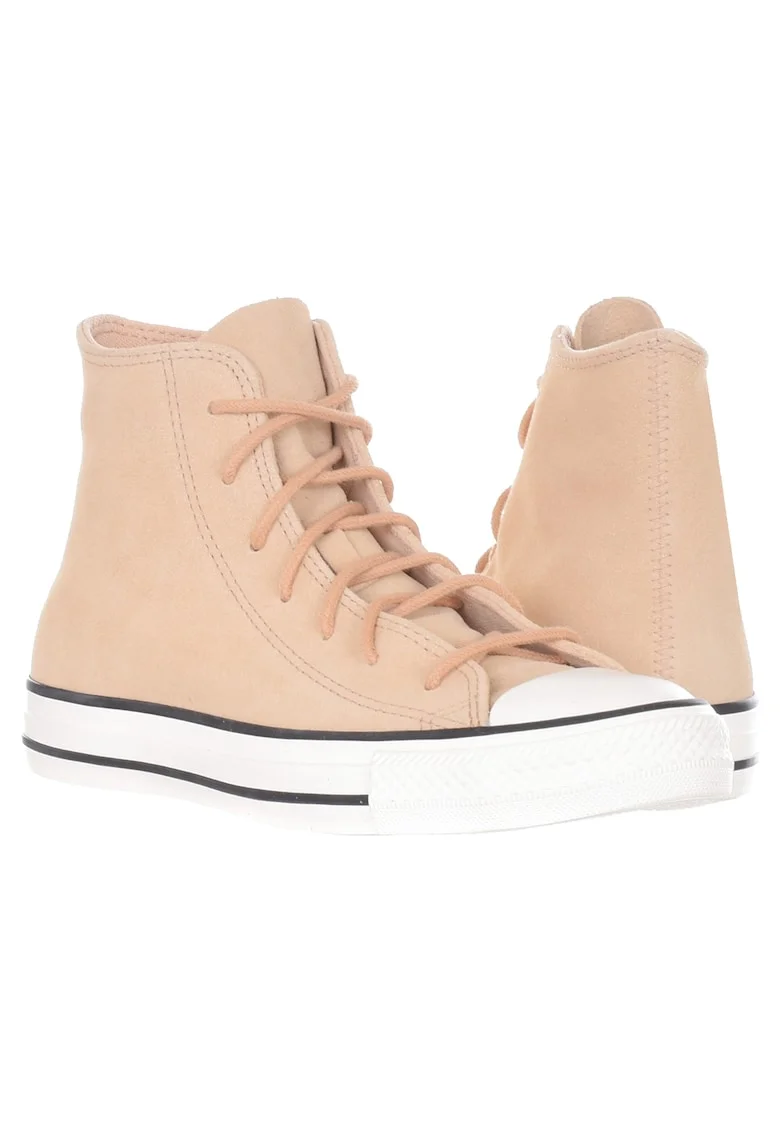 Tenisi dama  Chuck Taylor All Star, piele naturala si textil, bej/alb,