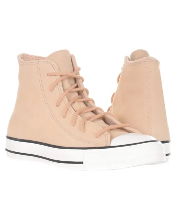 Tenisi dama  Chuck Taylor All Star, piele naturala si textil, bej/alb,