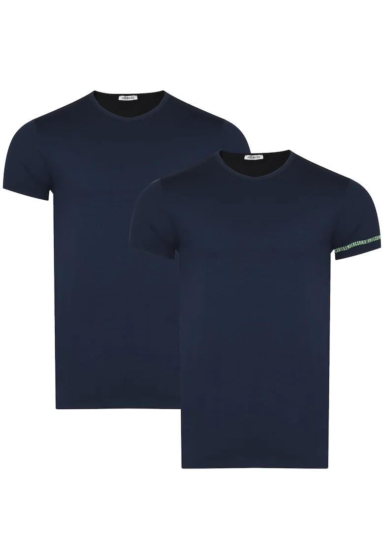 Tricouri barbati,  set 2 piese, bleumarin, 95% bumbac, 5% elastan,