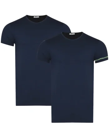 Tricouri barbati,  set 2 piese, bleumarin, 95% bumbac, 5% elastan,