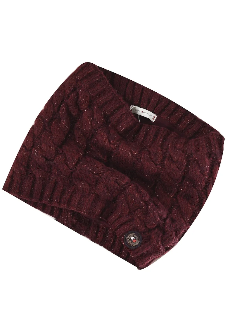 Esarfa Barbati,  TH10273-024, Moale Si Calduroasa, Tricot Groz, Polar Pe Interior, Logo Elegant, Fir Lucios, Placuta La Atingere, Ideala Pentru Utilizare Zilnica Si Zilele Reci De Iarna, Marime Universala, Bordo