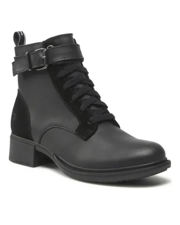 Botine dama,  301517290, Piele naturala, Negru, Negru