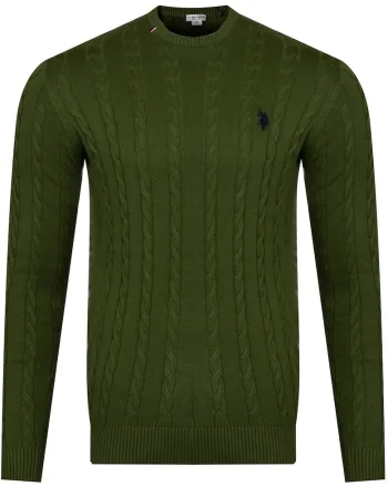 Pulover barbati Polo Bumbac, Verde, Verde