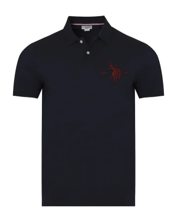- Tricou polo pentru barbati SALK, Albastru inchis