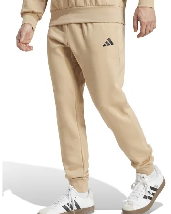 Pantaloni de trening cu snur in talie si croiala conica FeelCozy, Negru/Maro camel