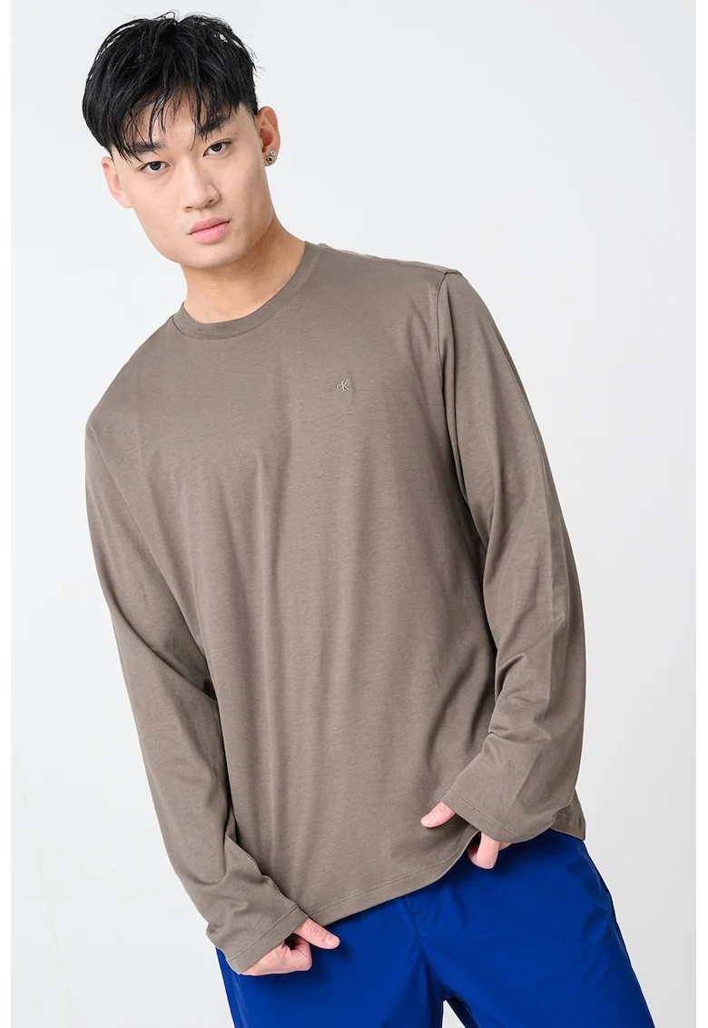 Bluza uni din bumbac, Maro inchis