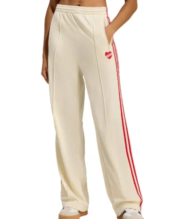 Pantaloni cu talie elastica, Rosu/Bej