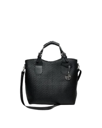 Geanta dama piele,  Cosulet Z mare, negru, 33x12x32 cm