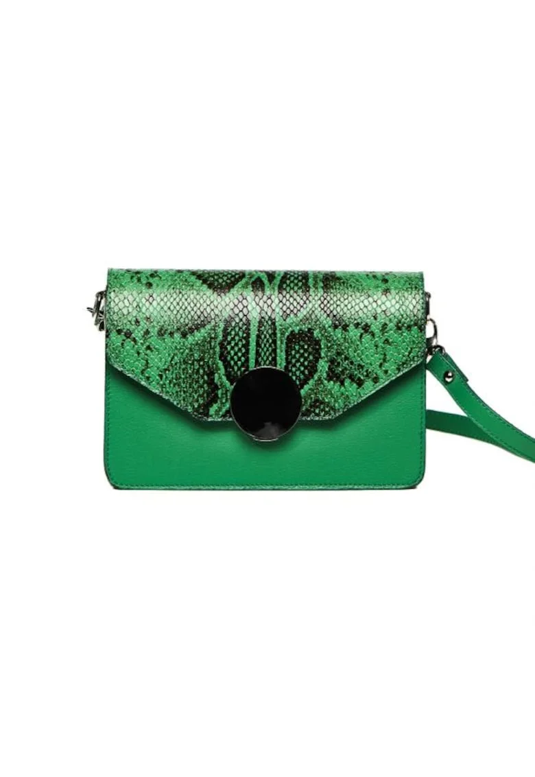 Geanta dama piele,  Carmen, verde, 22x10x15 cm