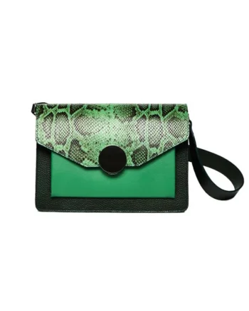 Geanta dama piele,  Arina, verde, 27x14x20 cm