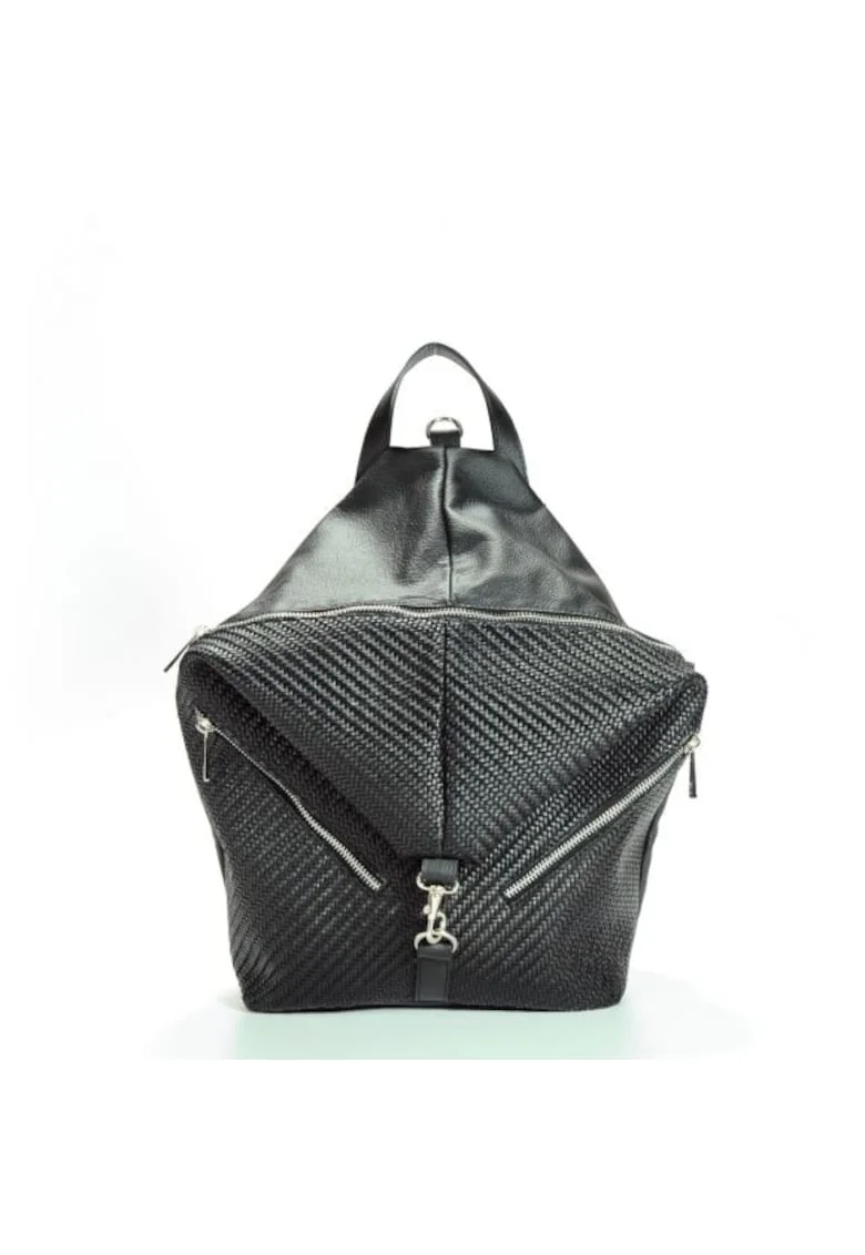 Geanta dama piele,  Mabella mica, neagra, 34x15x36 cm