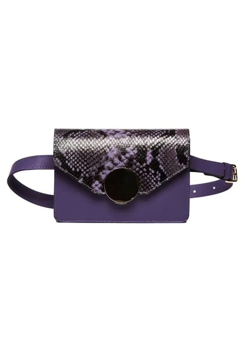 Geanta dama piele,  Cora, mov, 22x10x15 cm