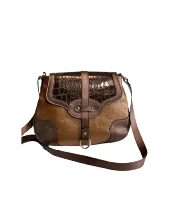 Geanta dama piele,  Eduard 6, coniac, 33x5x27 cm