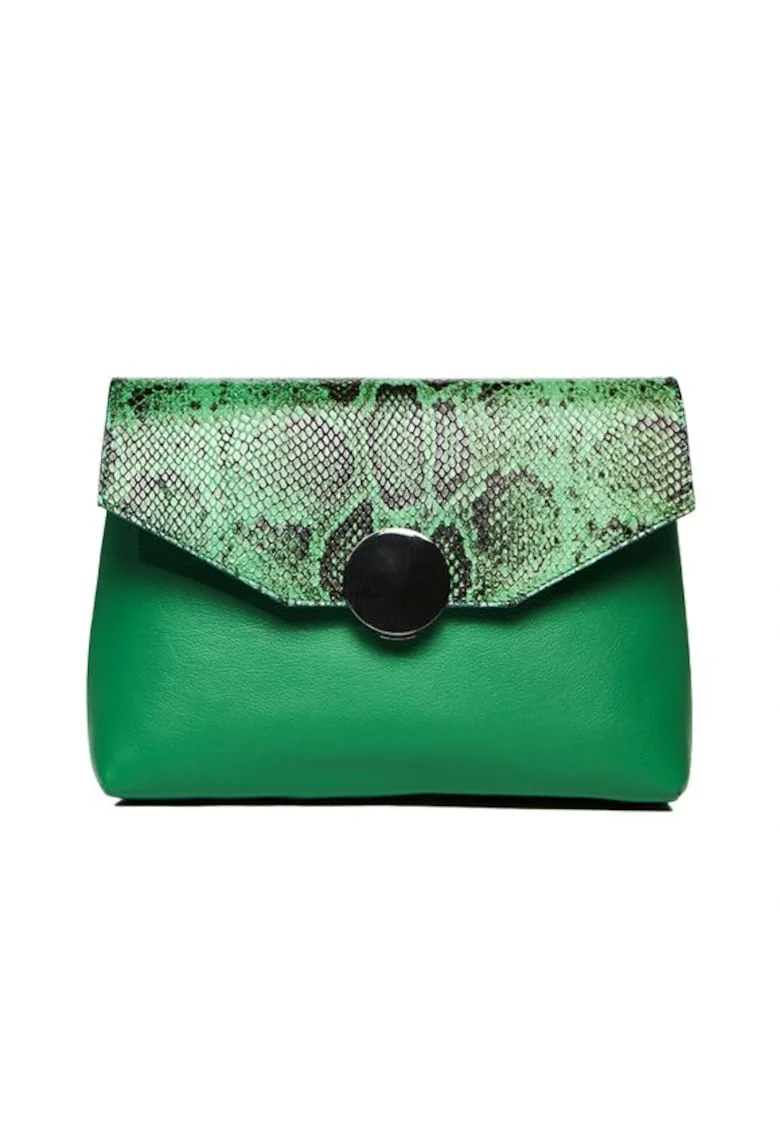 Geanta dama piele,  Plic Adriana, verde, 32x5x24 cm