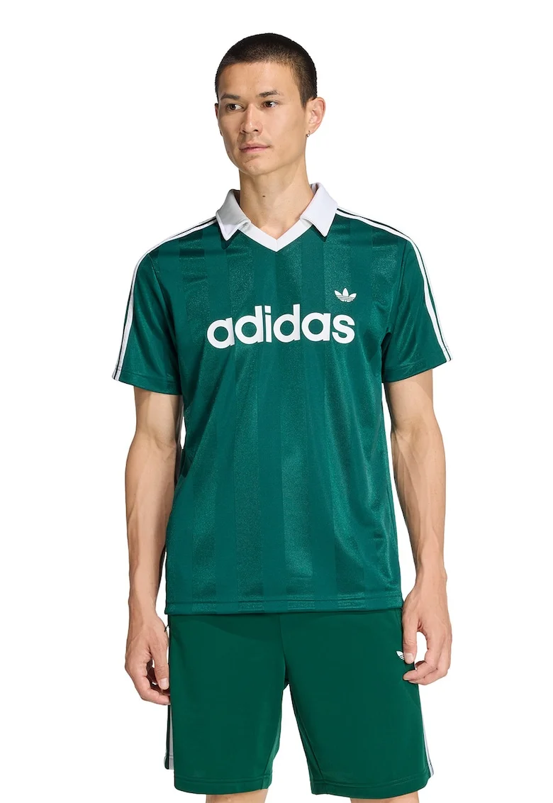 Tricou polo cu logo, Alb/Verde englez