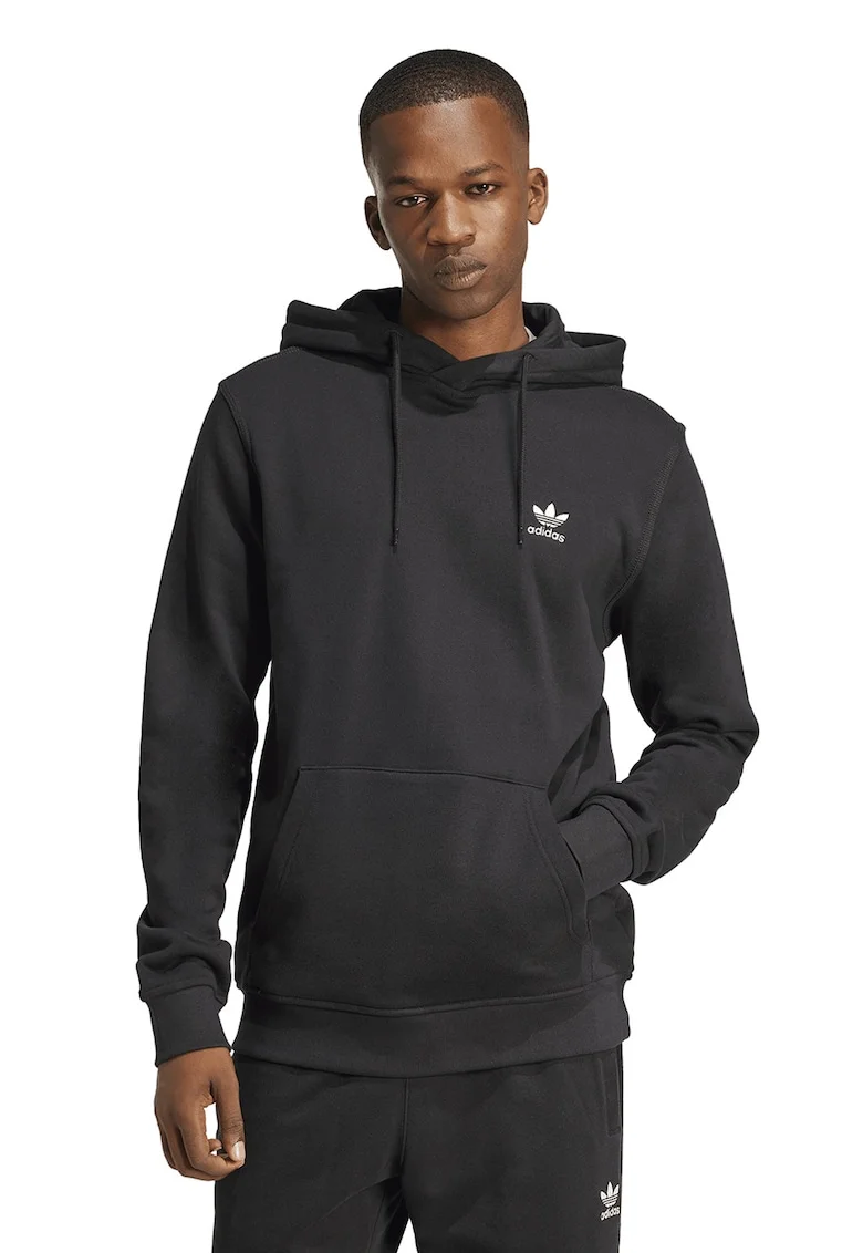 Hanorac de bumbac cu imprimeu logo, Negru