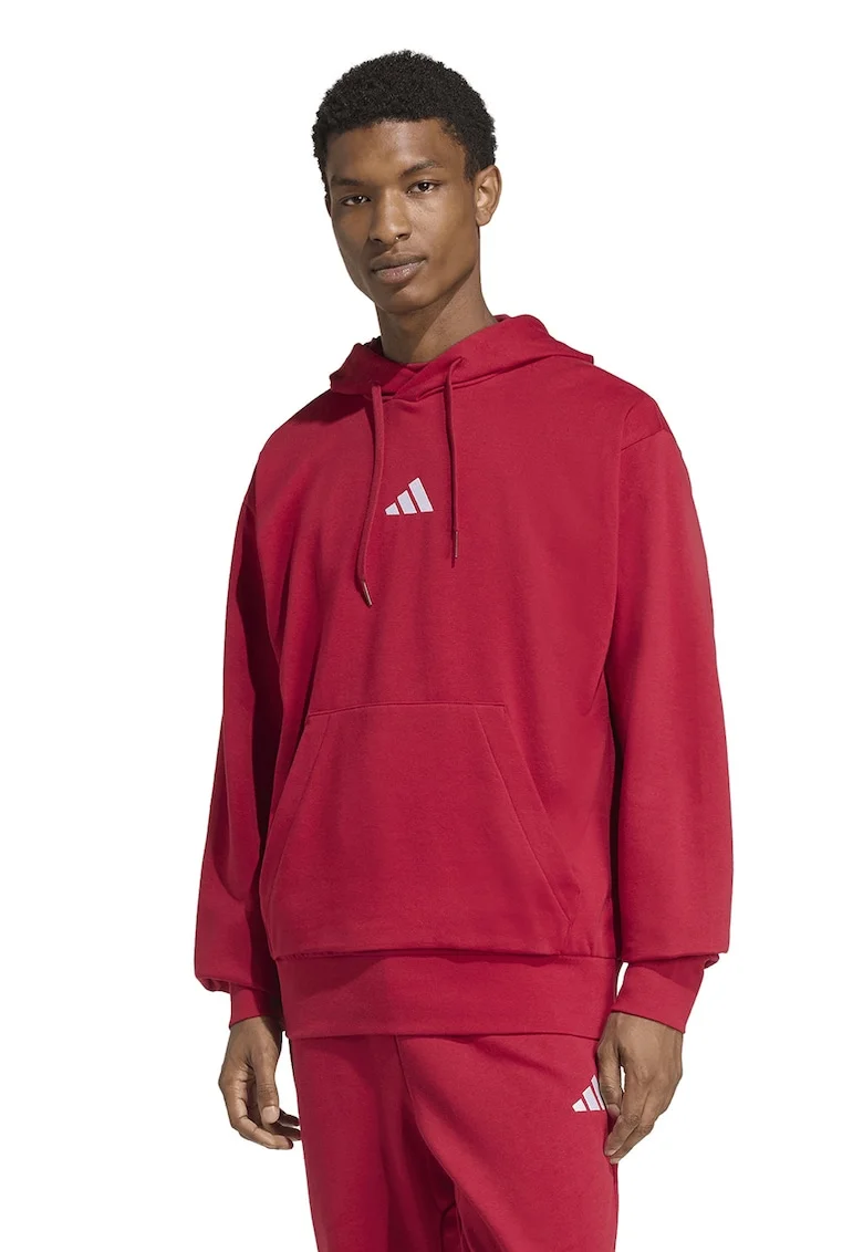 Hanorac regular fit cu buzunar kangaroo Feelcozy, Rosu/Alb