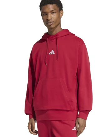 Hanorac regular fit cu buzunar kangaroo Feelcozy, Rosu/Alb
