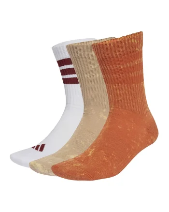 Set de sosete lungi unisex cu aspect decolorat - 3 Perechi, Alb/Portocaliu/Bej