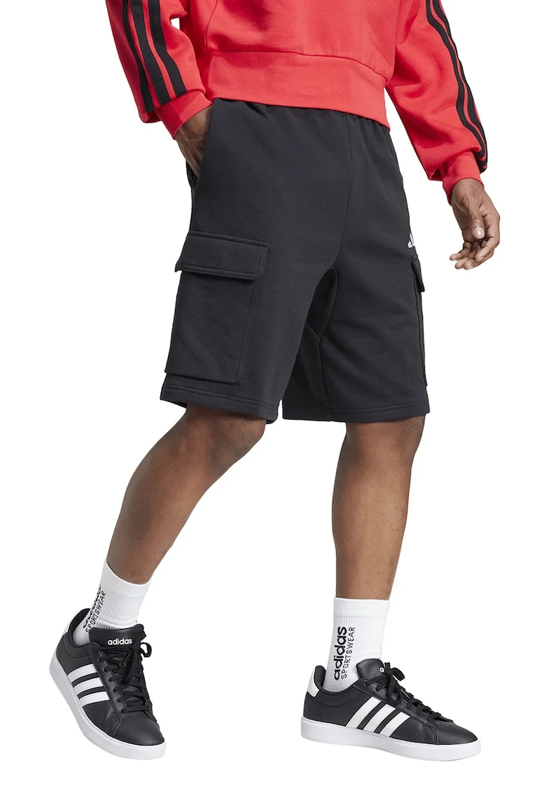 Pantaloni scurti cu snur, Alb/Negru