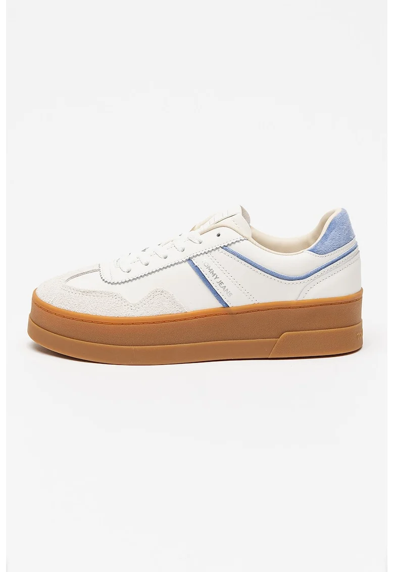 Pantofi sport flatform The Greenwich, Albastru indigo/Alb murdar