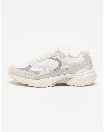 Pantofi sport de plasa cu garnituri de piele ecologica Archie'25, Gri cenusiu/Alb optic