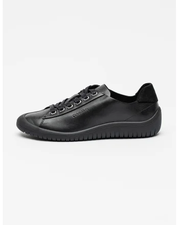Pantofi sport de piele cu sireturi, Negru