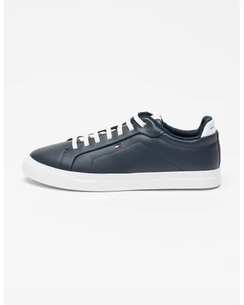 Pantofi sport de piele cu logo, Bleumarin